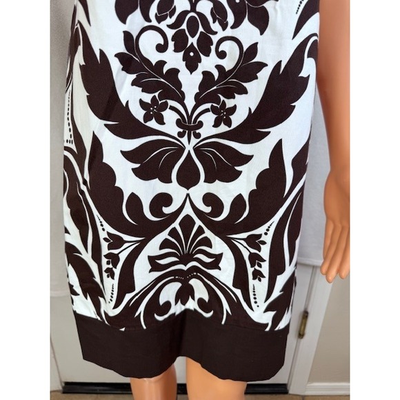NEW B Smart brown white filagree pattern sleeveless mini‎ business dress Size 10 - Picture 4 of 8